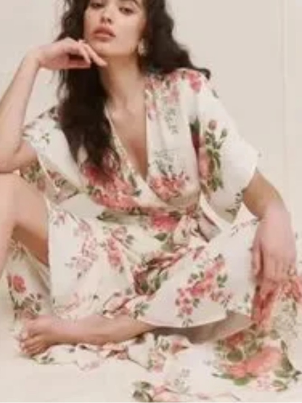 NWT Reformation Winslow Maxi Wrap Dress with Pink Floral in corsage Print large - Picture 3 of 10